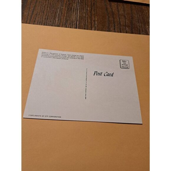 Vintage Bobby Mausgrover #00 NASCAR Postcard STP Racing Pictorial 5x7 GOLD - Picture 2 of 2